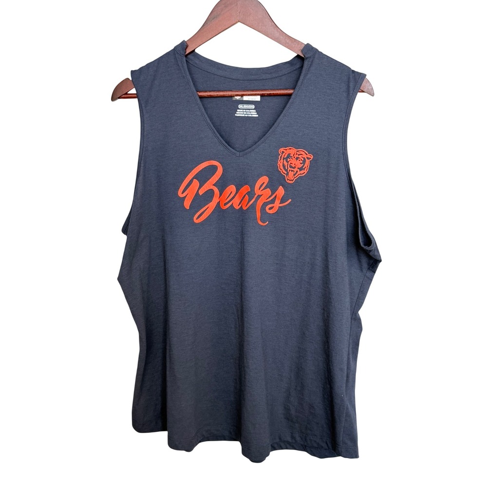 NFL Team Apparel Chicago Bears Tank Top Womens 2XL Navy Blue V-Neck Sleeveless